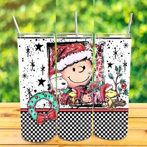 1-20oz Whimsical Christmans Charlie and friends insulated Tumbler